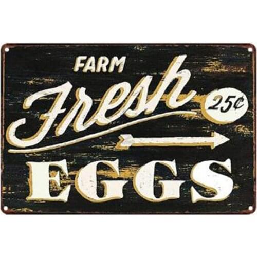 Chicken Egg Shabby Chic Poste Tin Signs Metal Plate Farm Fresh Eggs Metal Tinplate Sign Poster