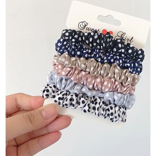 6pcs/lot Women Scrunchies Satin Silk Hair Ties Rope Girls Elastic Rubber Band Hairband Ponytail Holders Styling Tools