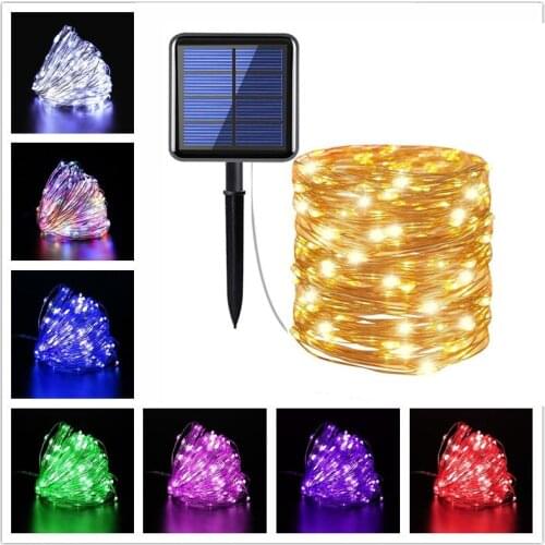 Christmas Decorations Fairy Lights Xmas Wedding Party Garland Waterproof 5/10/20m Garden Outdoor Solar Lamp String Lights Decor