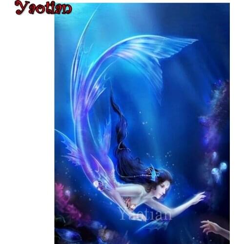 Mermaid painting Adults DIY Diamond Painting Full Square Resin Picture of rhinestones Diamond Embroidery Mosaic home decor