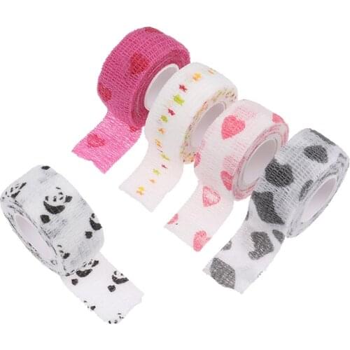 4.5m Self Adhesive Wrap Tape Medical Therapy Elastic Bandage Knee Protector 1 pcs Sports Colorful Printed Finger Joints Pet Tape