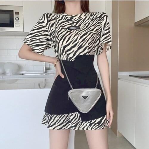 Y2k Sexy Mini Dresses for Women Party Gothic Design Elegant Zebra Stripe Dress Korean Tight Summer Casual Light Dresses 2021 New