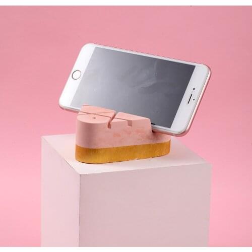 Silicone Mold for Concrete Phone Holder Handmade Desk Decoration Tool