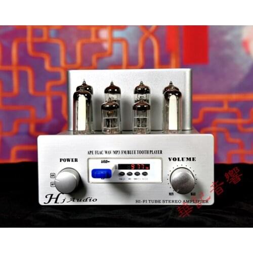 ST-6P14 / EL84PP 2 * 13W with player push-pull tube power amplifier, frequency response 28HZ-20KHZ output impedance 8Ω