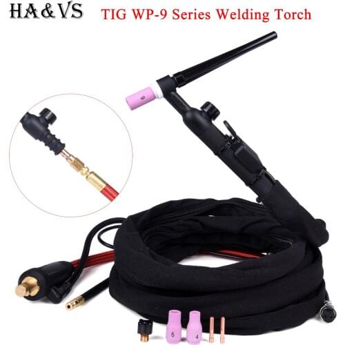 WP9 WP9FV WP9F TIG Welding Torch Gas-Electric Integrated Rubber Red Hose 4M 35-50 Euro Connector 13FT Air Cooled