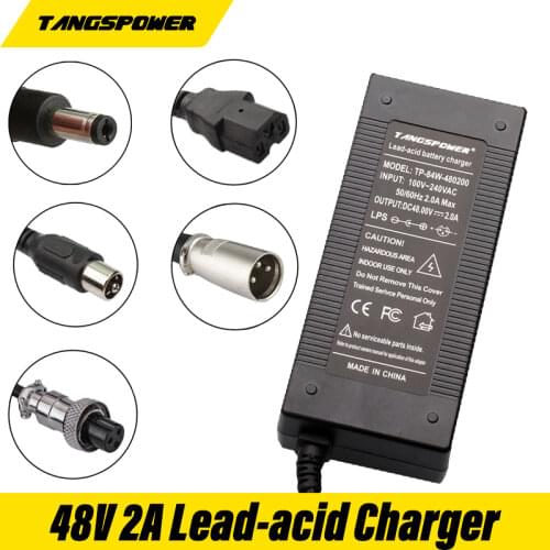 48V 2A Lead-acid Battery Charger for 57.6V Lead acid Battery Electric Bicycle Bike Scooters Motorcycle Charger DC/XLR/GX16