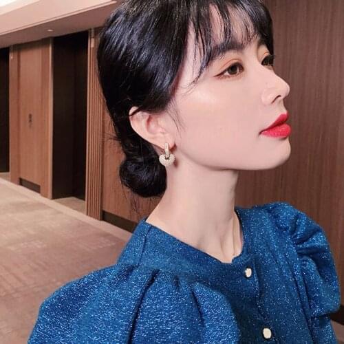 Peach heart earrings Web celebrity earrings Hot style earrings Temperament eardrop Fashion eardrop Pearl earring