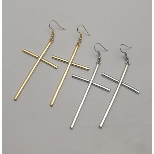 Women Cross Earrings Fashion Punk Cross Pendant Cartilage Drop Dangle Earrings Jewelry 2020 Long Bohemia Vintage Earrings Gifts