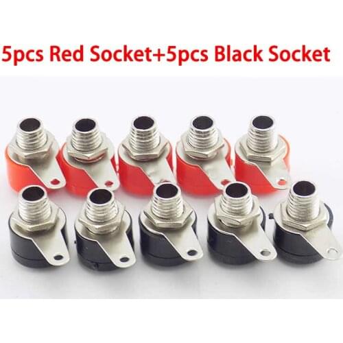 10pcs 4mm Banana Plug Banana Socket Insert Connector Nickel Plated Diy Tester Instrument Terminal