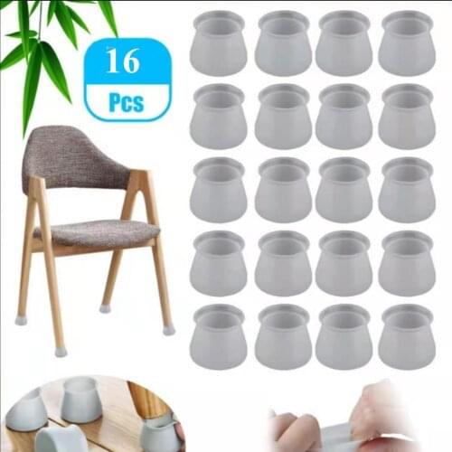 16pcs/Set Silicon Furniture Leg Protection Cover Table Feet Pad Floor Protector For Chair Floor Protection Anti-slip Table Leg