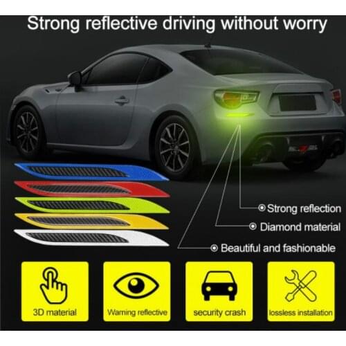 2Pcs Car Reflective Sticker Bumper Scratch Protection Car Front/Rear Edge Corner Guard Scratch Protection car Decoration Strip