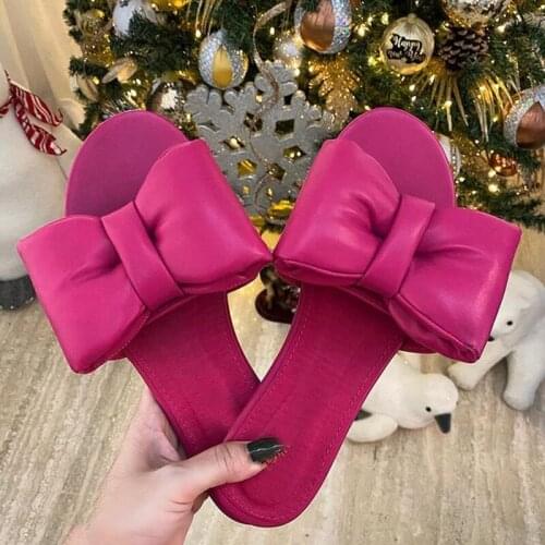 2021 Summer New Women Sandals Fashion Bow Slippers Outdoor Comfortable Shoes Ins Style Plus Size 42