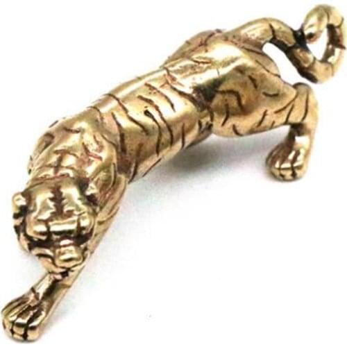 3D Tiger Casting Animal Mini Figurine Retro Style Metal Sculpture Home Office Room Desktop Decoration Collect Ornaments Gift