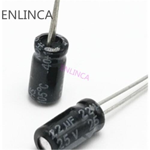 60pcs/lot P84 25V 22UF aluminum electrolytic capacitor size 4*7 22UF25V 20