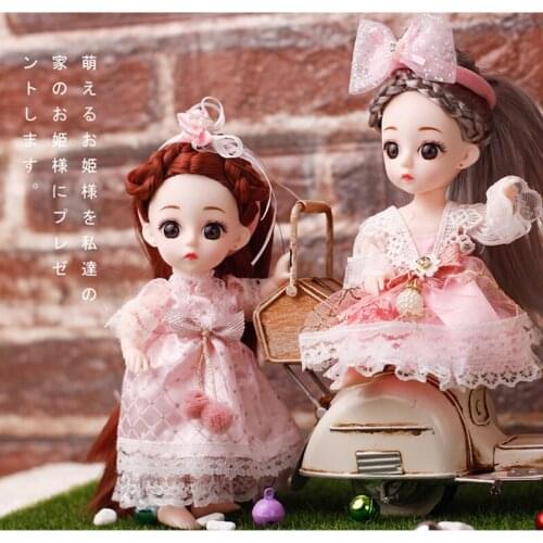 BJD Doll 13 Movable Joints Dolls Makeup Casual Wear Clothes with Shoes Doll Accessories Toy for Girls Holiday Gift 16cm 2pcs
