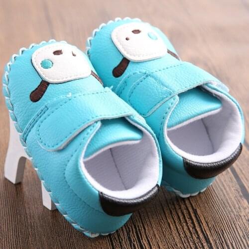 Newborn baby male and female cartoon animal print PU first Baby Shoes soft bottom non-slip cotton toddler shoes