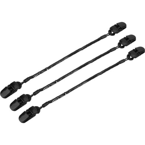 3pcs Black Cap Retainer Hat Clip for Fishing Apparel Keeper Holder and Coiled Cord Fishing Apparel Keeper Windproof Clip