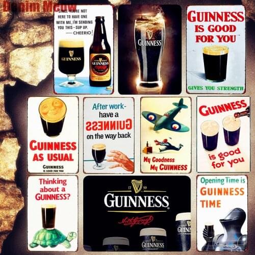 Guinness Is Good for You Plaque Metal Plate Bar Pub Club Decorative Sign Beer Poster Vintage Decor Bar Advertising Sign MN107