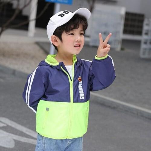 Childrens spring and autumn clothing casual color-blocking tops baby jackets boys' jackets boys clothes