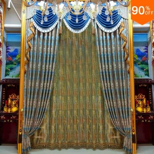 Eugen embroidery very high curtain, can make the high about more than 5 or 6 meters need add cost European living Curtain W2.5 M