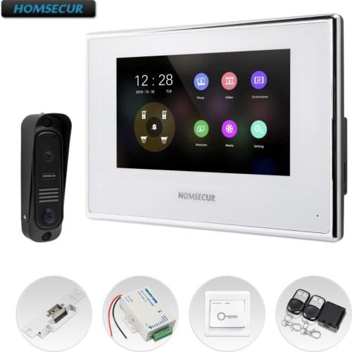 HOMSECUR 7" Video Door Phone Intercom System with Intra-monitor Audio Intercom BC041HD-B+BM718HD-W