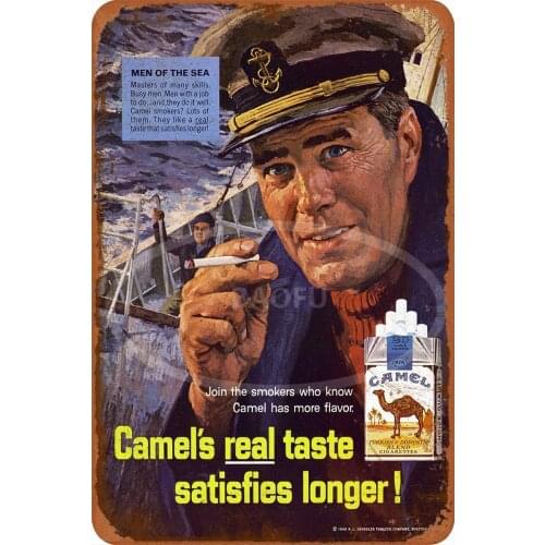 JULYCC Camel Propaganda & Advertising Metal Tin Sign Wall Decor Retro Fashion Chic Funny for Bar Cafe Garage