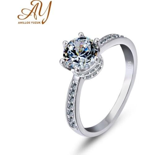 Anillos Yuzuk Silver 925 Jewelry Ring Trendy Zircon Classic 925 Sterling Silver Rings Jewelry Woman Engagement Gift Drop Shiping