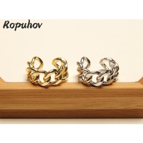ROPUHOV 2021 Jewery Trendy Korean Cross-border Accessory Ring Cool Open Ring Fashion Chain Ring Woman