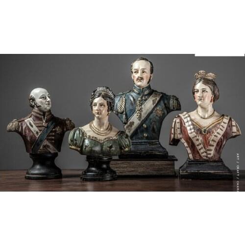 CREATIVE RETRO CHARACTER SCULPTURE KING NOBLE CRAFTS ORNAMENTS MODERN HOME DECORATIONS MINIATURE FIGURINES HOME ACCESSORIES