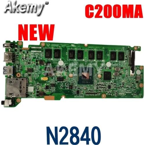 Akemy For ASUS C200MA REV E DA00C7MB6E0 Laotop Mainboard C200MA Motherboard with N2840U 4GB-RAM 32G-SSD