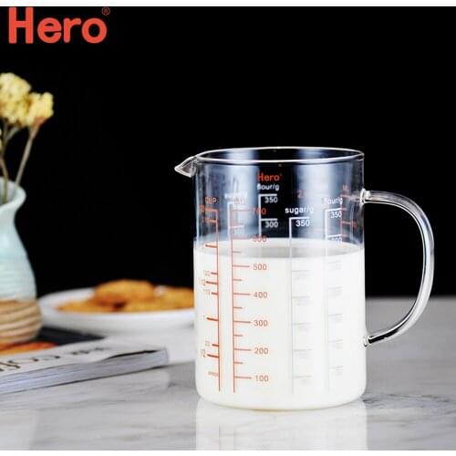 Coffee Measuring Cup Food Grade Glass Measuring Cups Transparent Graduated Cup Heat-resistant Glass Mug Milk Measurings Jug
