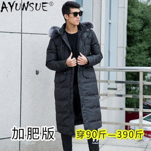 AYUNSUE Down Jacket Mens Clothing Winter Coat Men Thick Parkas Big Fox Fur Collar Clothes 5XL 8XL Plus Size Jackets Ropa LXR596