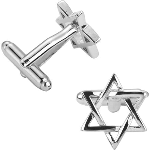 Mens shirts Cufflinks high-quality copper material Six silvery stars Cufflinks 3 pair pack wholesale sale