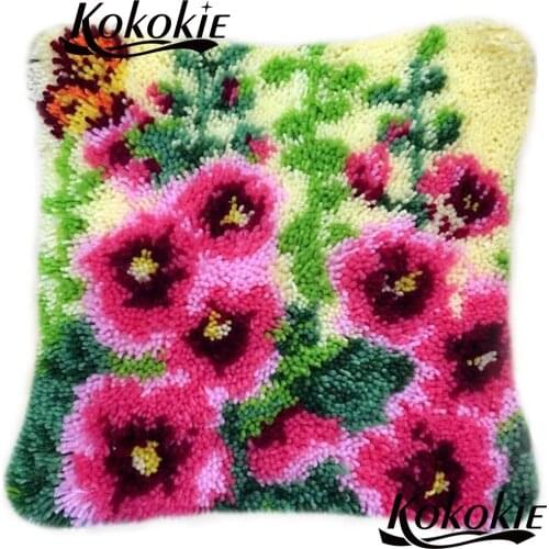 Cross stitch sets sale 3d carpet Latch hook rug making kit Unfinished Crocheting Rug Kits Yarn handicraft Embroidery Pillowcase