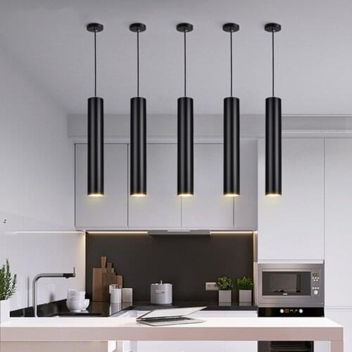 Pendant Lamp Long Tube lamp Kitchen Island Dining Room Shop Bar Decoration Cylinder Pipe LED Pendant Light Kitchen Lamp