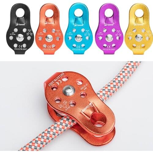 Rock Climbing Pulley Fixed Sideplate Single Sheave Pulley Outdoor Survival Tool High Altitud Hauling Gear