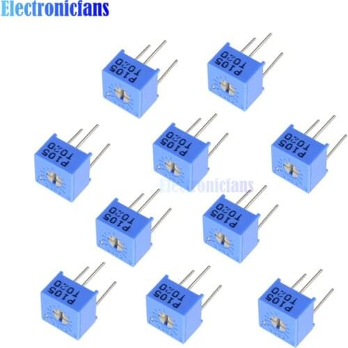 10pcs 3362P 101 102 103 104 105 201 202 203 204 501 502 503 504 1K 2K 5K 10K 20K 50K 100K Trimpo Trimmer Potentiometer Variable