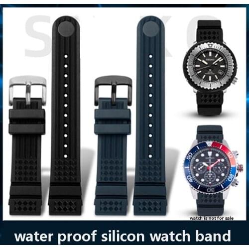 Waterproof and sweatproof silicone strap for SLA017J1 SLA037J1 SLA039J1 and Most of 20 22MM flat interface watchs