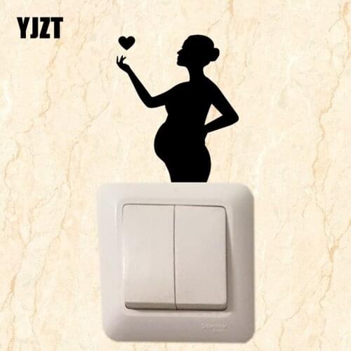 YJZT Pregnant Women Love Their Mothers Vinyl Decal Cartoon Style Wall Switch Sticker S19-0999