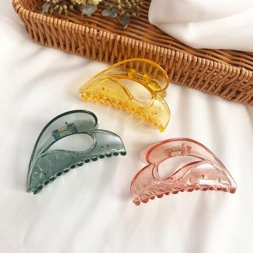 Candy color Solid Big Girl Hair Claw Transparent Acrylic Love Hair Clip Hairpins Girls Hair Accessories Multicolour Headwear