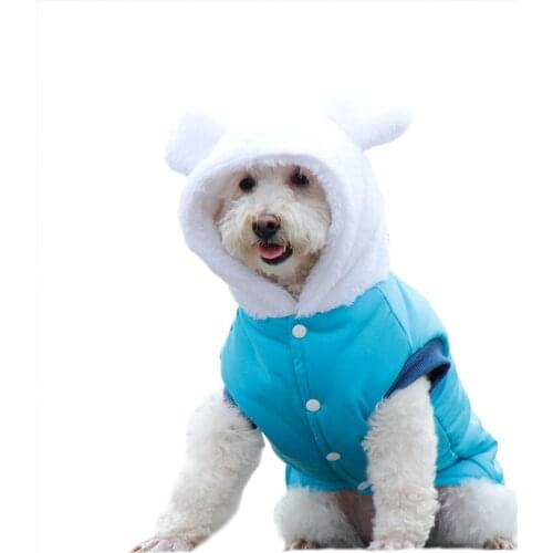 Bear Ear Pet Winter Jackets Blue Down Coat Waterproof Thicken Non Stick Hair Dog Jumpsuit Lovely Warm Outfit Pets Clothes