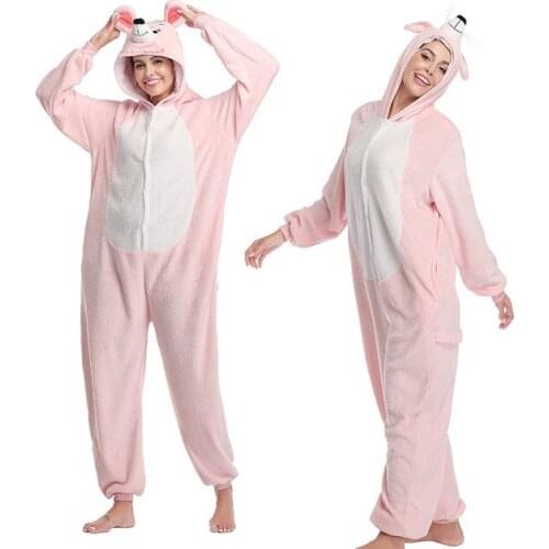 Pink Eye Rat Winter Pajamas Animal Panther One Piece Unisex Pajama Pijama Adult Panther Onesies WarmSoft