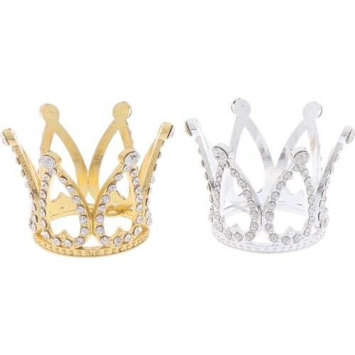 Mini Crown Princess Topper Crystal Pearl Tiara Children Hair Ornaments For Wedding Birthday Party Cake