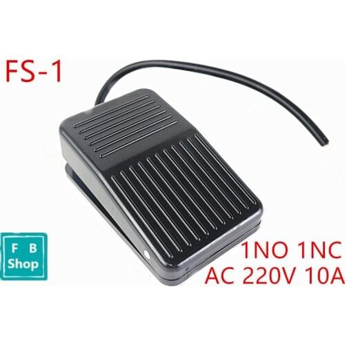 1PCS FS-1 18cm Foot switch Foot shoe switch Since the reset pedal switch controller molded case AC 220V 10A 1 NO 1 NC