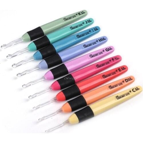 1Pc LED Light Crochet Hooks Set Light Up Knitting Needles Weave Sewing Tool Craft P41