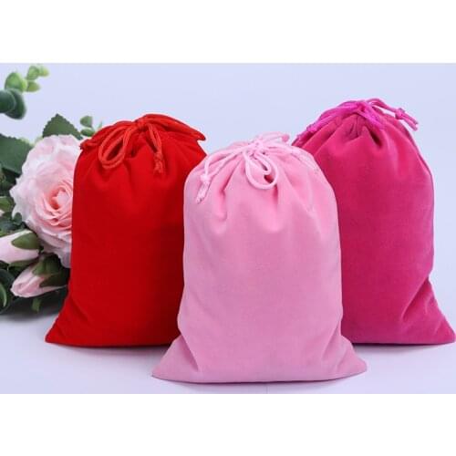 10Pcs Women Jewelry Black Bags Outer Packaging Christmas Gift Bags Wholesale Black Flannel Bag For Charm Ring Earring Bag