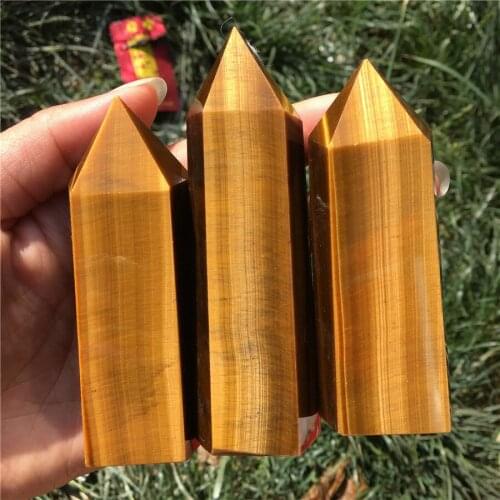 100-1000g Natural Tiger Eye Stone Crystal Tower Obelisk Wand Point Healing Home Decor High Quality