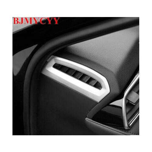 BJMYCYY 2PCS Stainless steel decoration frame on the side outlet of the dashboard of the dashboard for Toyota Camry 2018