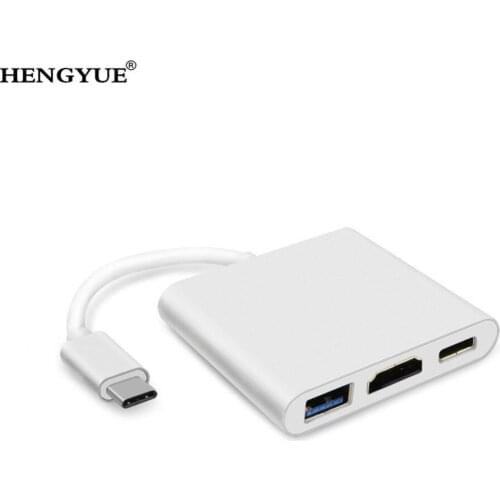 30pcs USB 3.1 Type C to HDMI USB 3.0 USB-C HUB Adapter Type-C Extender HD 1080P for Macbook 12" Chromebook Pixel TV Displayer