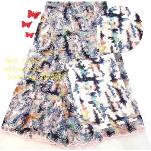 5yards/bag 5 colors of magic style sequined embroidery fashion fabric used in the design of party dresses and evening gowns RF